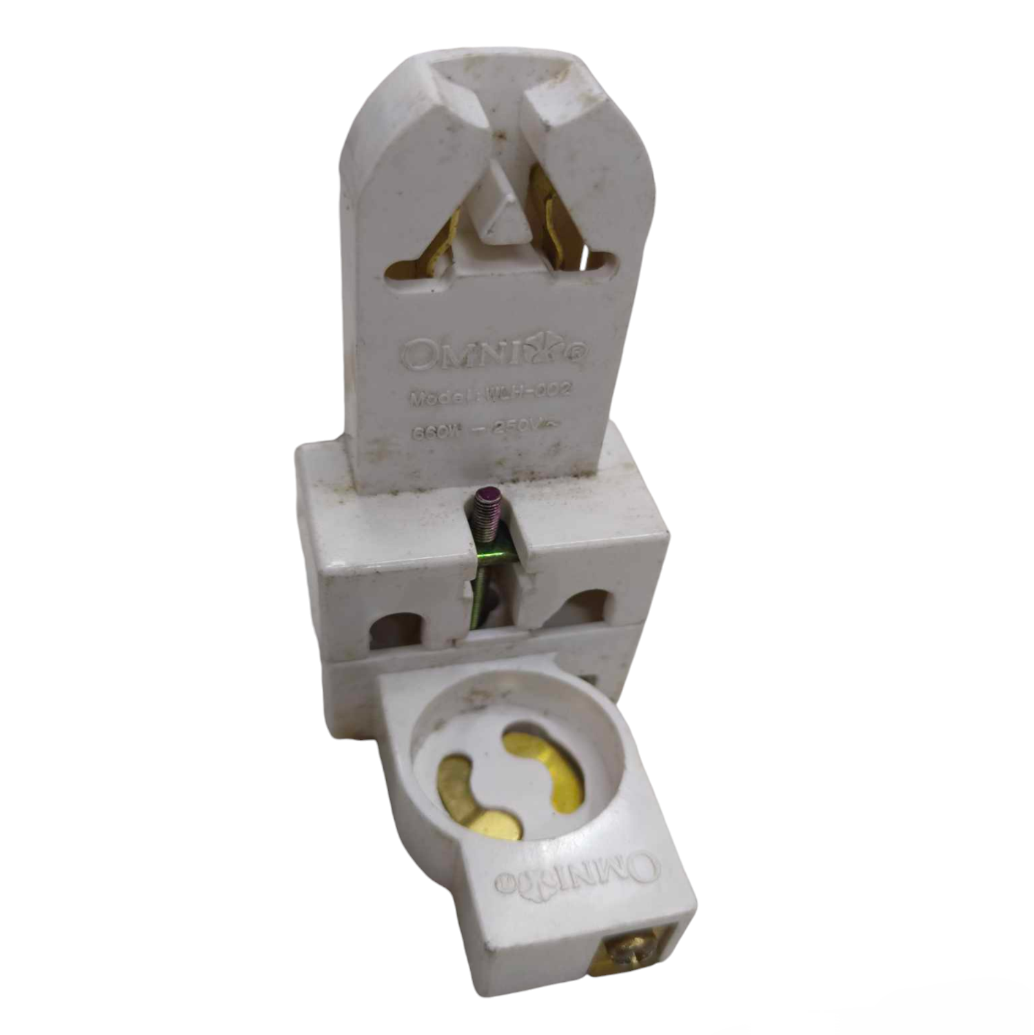 Omni Fluorescent Holder with Starter Holder white lighting accessory for fluorescent tube installation