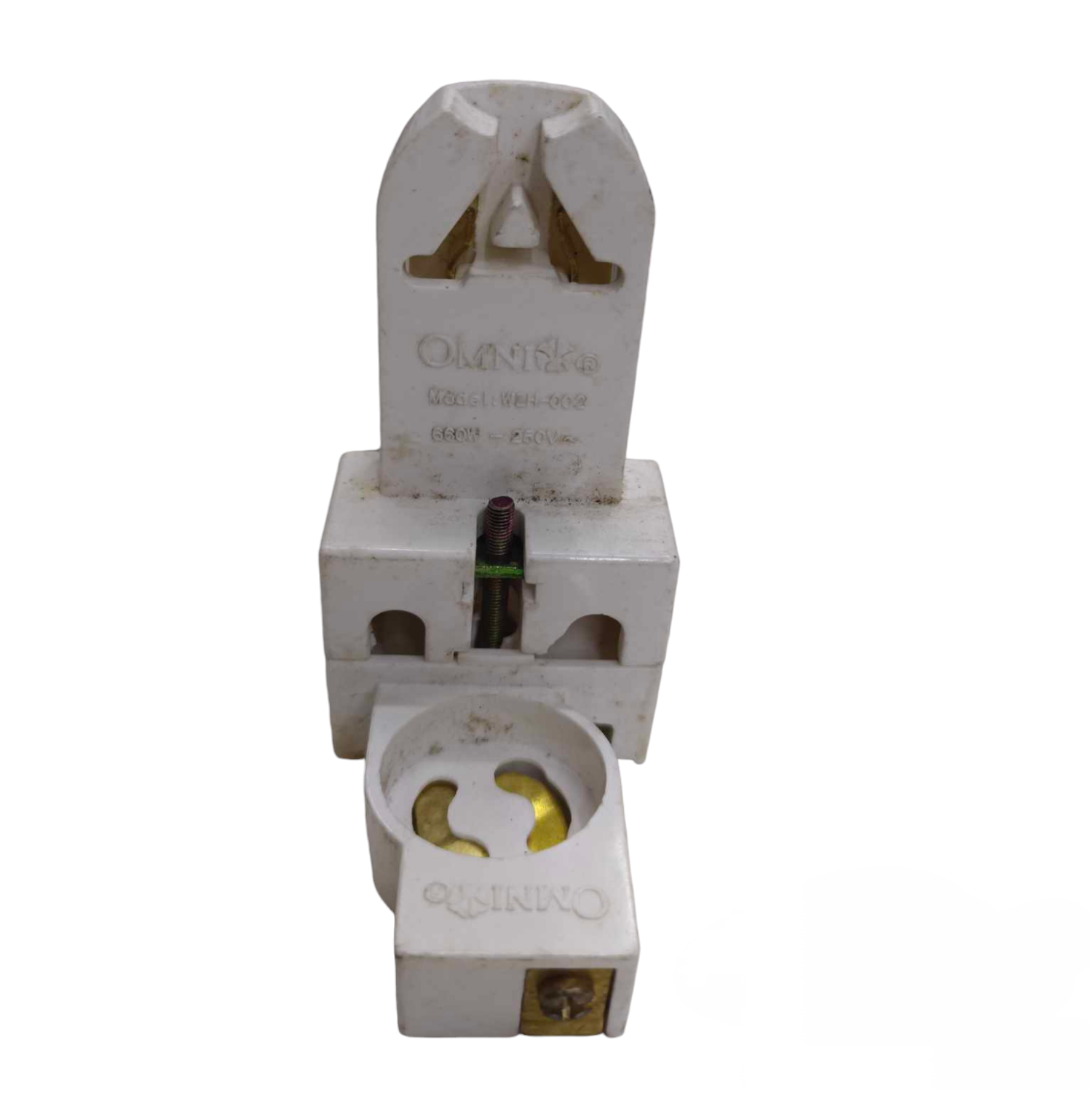 Omni Fluorescent Holder with Starter Holder in white for lighting installation and accessories