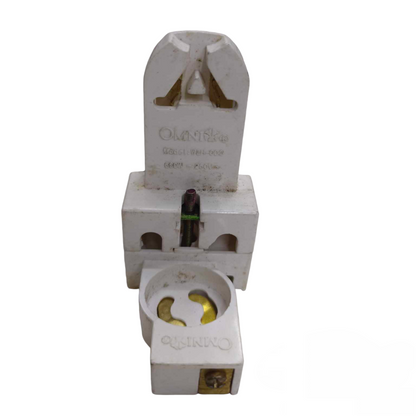Omni Fluorescent Holder with Starter Holder in white for lighting installation and accessories