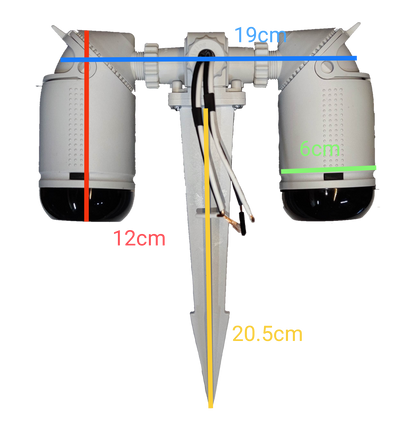 Omni garden lamp holder 2 x E27 with adjustable heads and stake for outdoor lighting