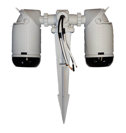 Omni garden lamp holder 2 x E27 with dual lights and ground stake for outdoor lighting