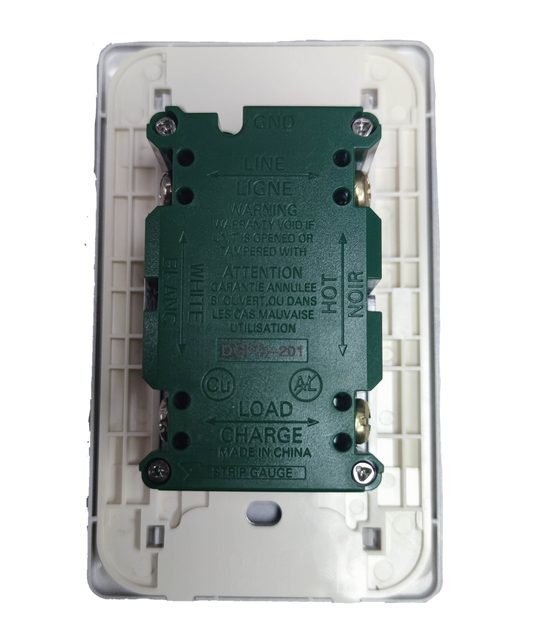 Omni GFCI 2 gang outlet 220V in white with safety features for reliable electrical connections