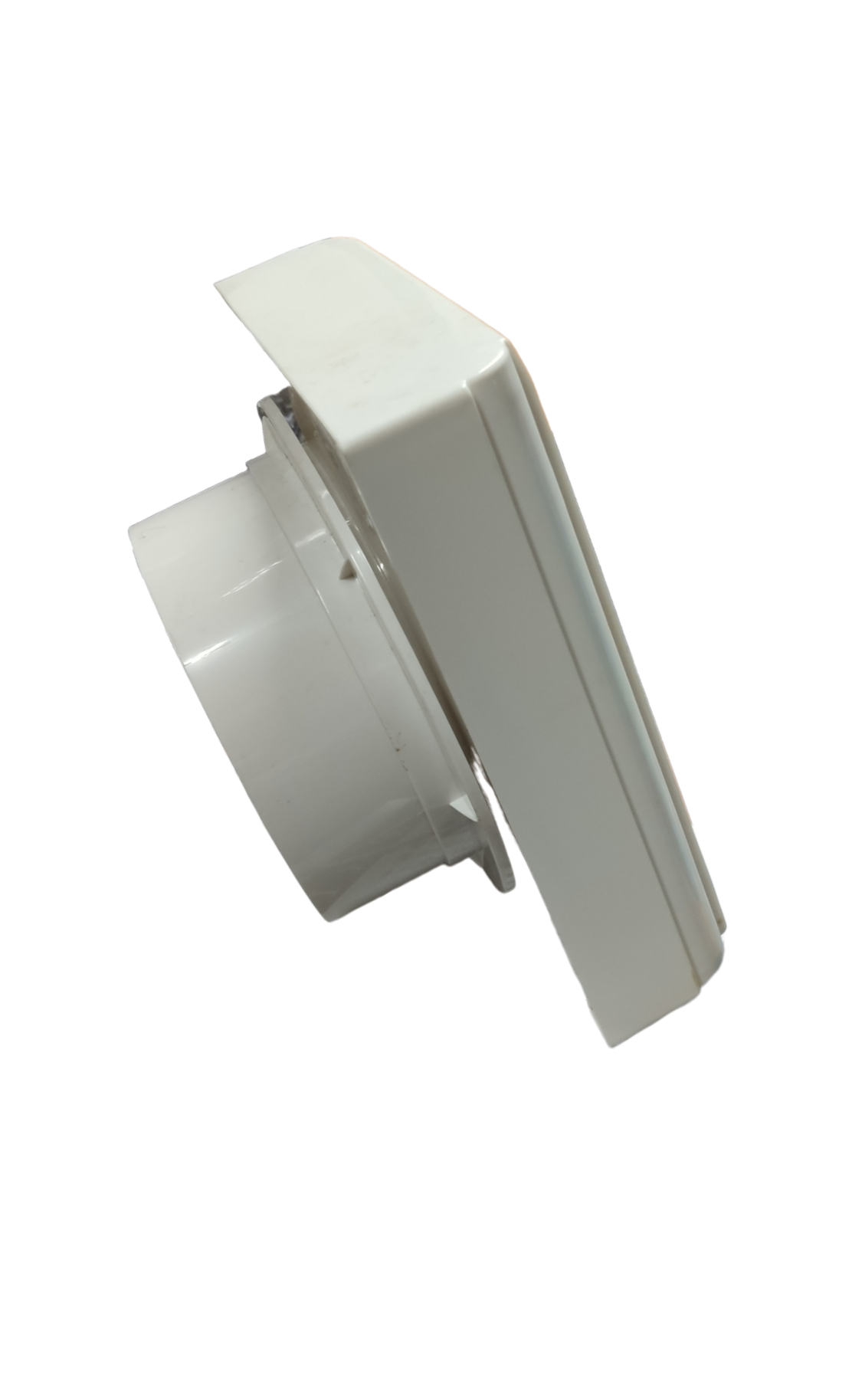 Omni glass mounted exhaust fan in white with sleek rectangular design for ventilation