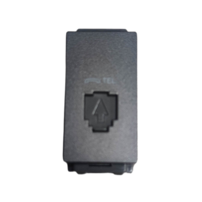 Omni graphite telephone wall jack single port RJ11 modular insert with TEL marking for home
