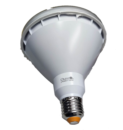 Omni PAR 38 LED 15W warm white bulb designed for enhanced lighting in indoor and outdoor spaces