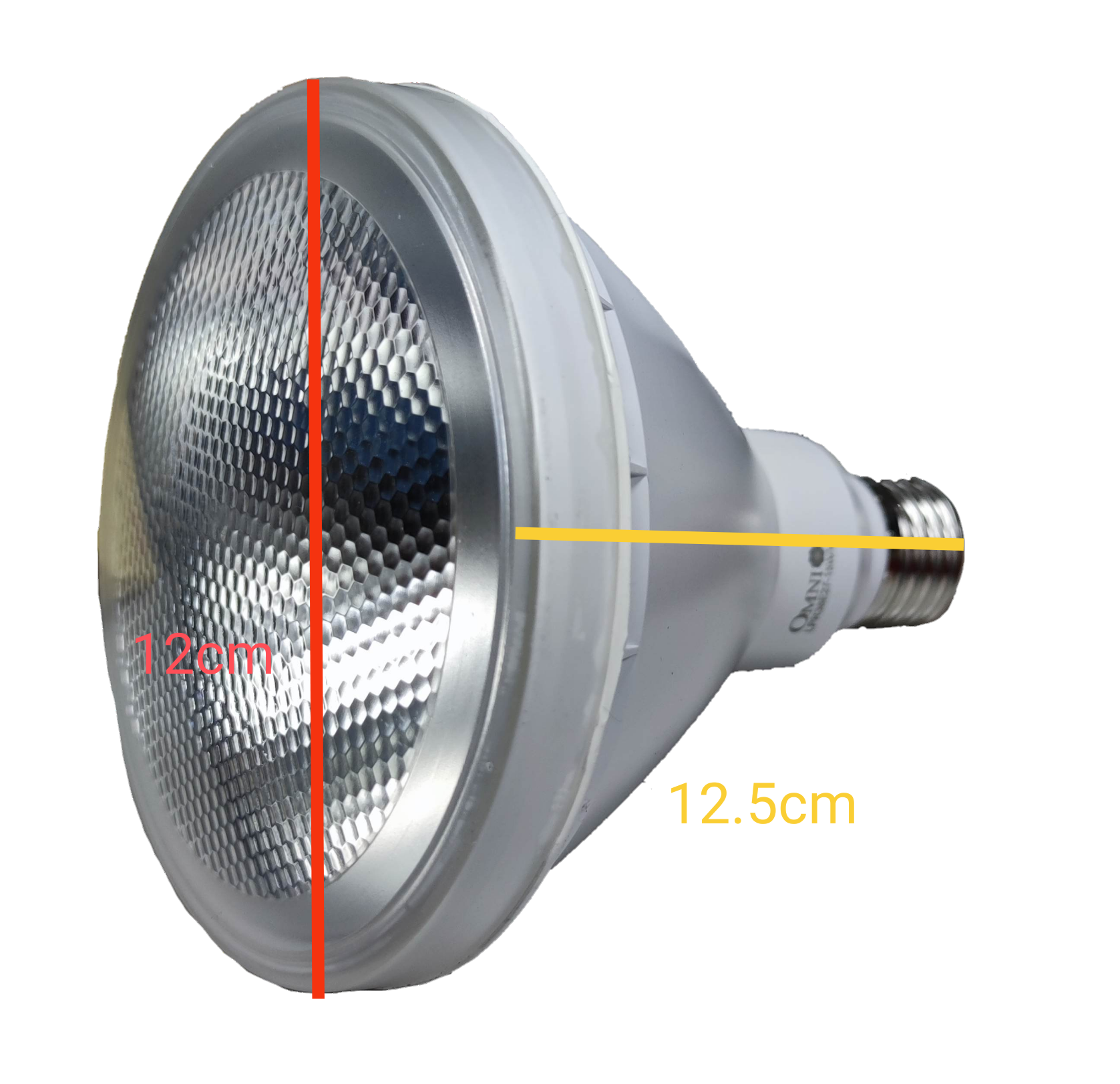 Omni PAR 38 LED 15W warm white bulb with reflective lens for enhanced brightness and energy efficiency