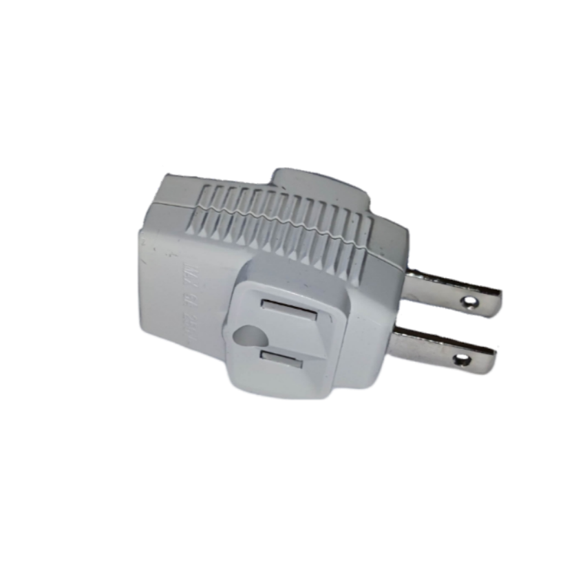 Omni triple top adaptor 10A 250V with dual socket and compact design for versatile connections