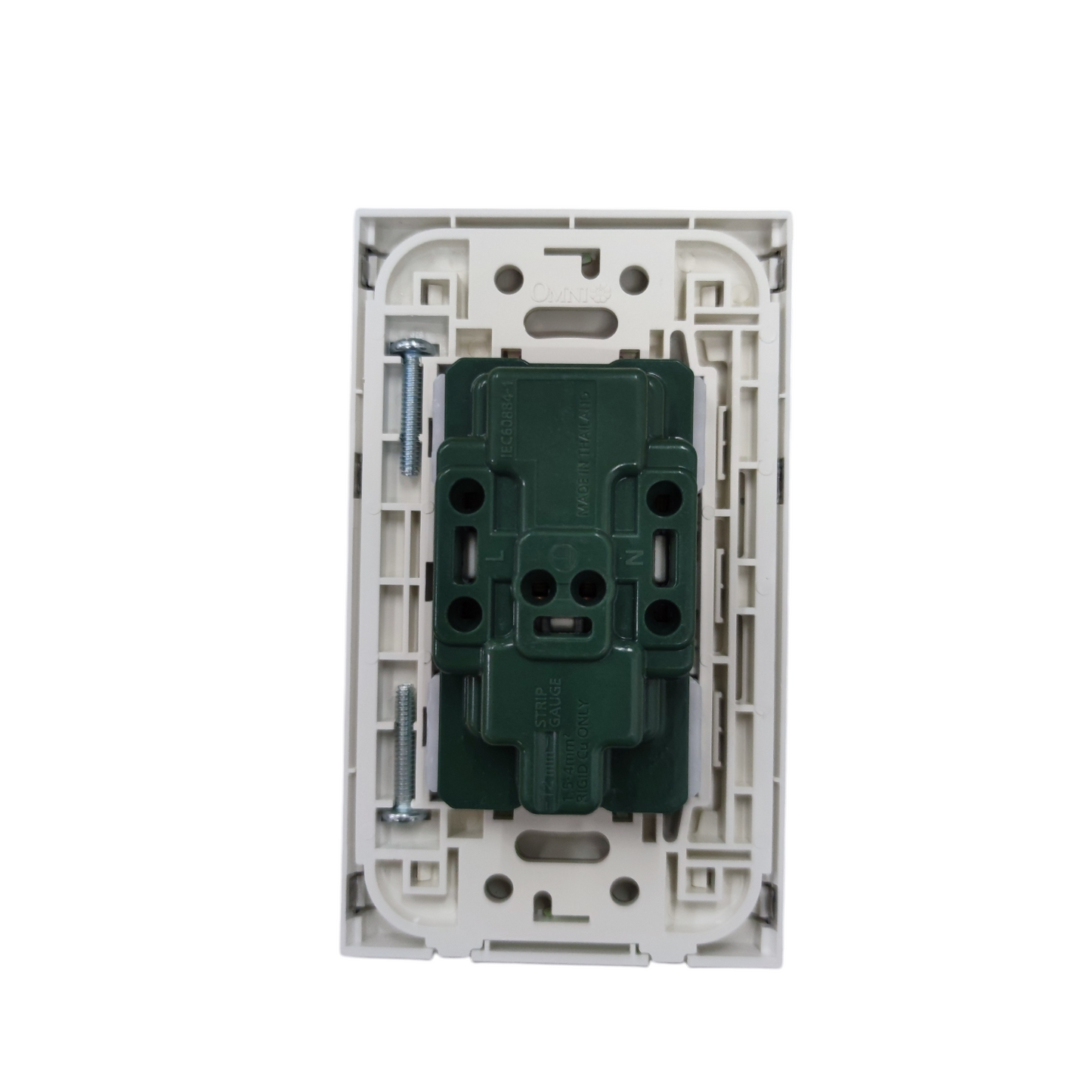 Panasonic and Omni universal duplex outlet 220v power point with white mounting frame