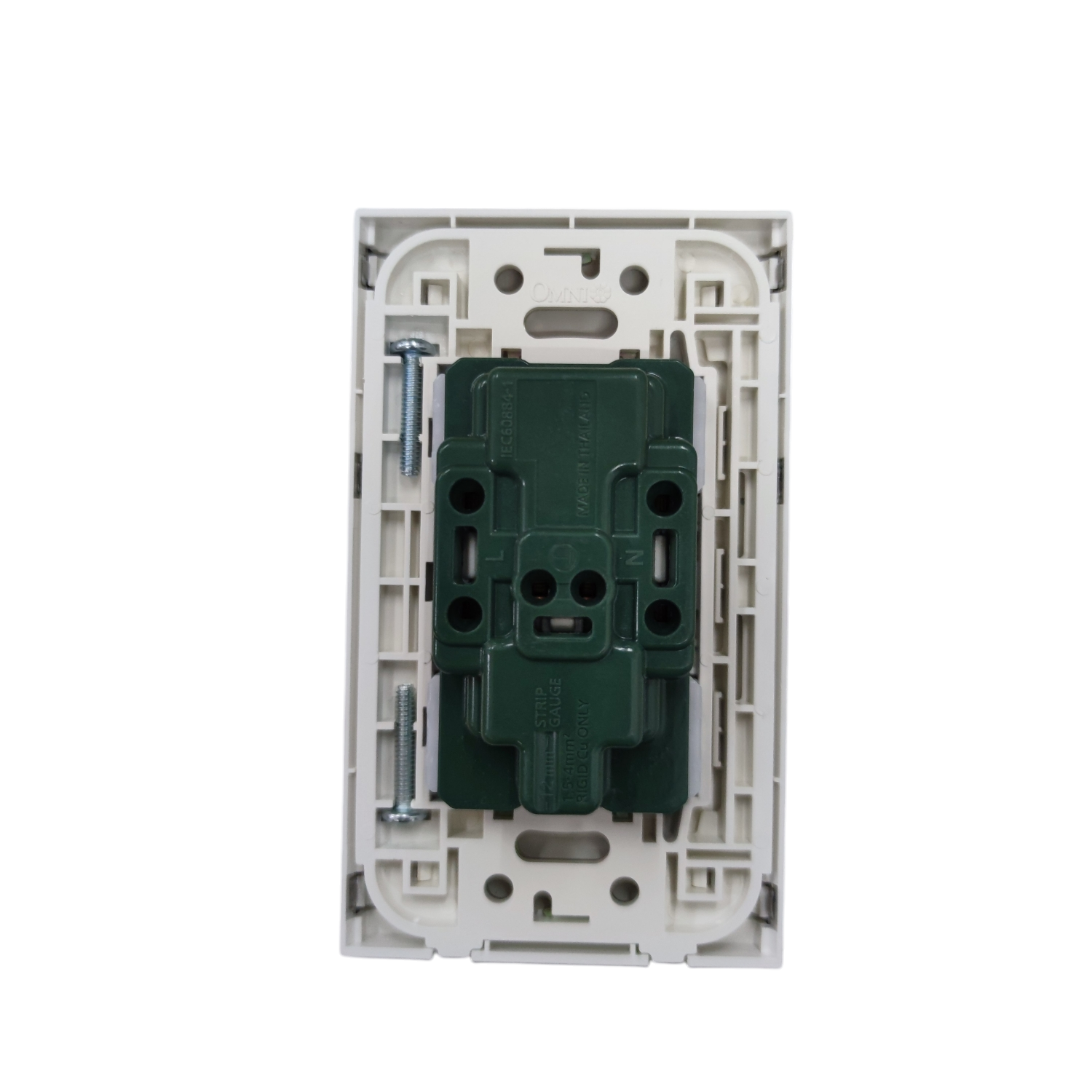 Panasonic and Omni universal duplex outlet 220v power point with white mounting frame