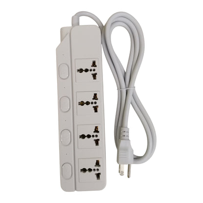 Omni white universal power strip with individual switches four universal outlets 6ft cord and three prong plug