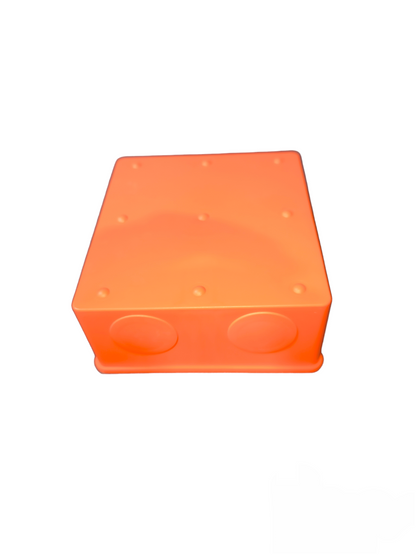 Omni utility box 6 Gang Plate Device in orange, designed for electrical wiring installations