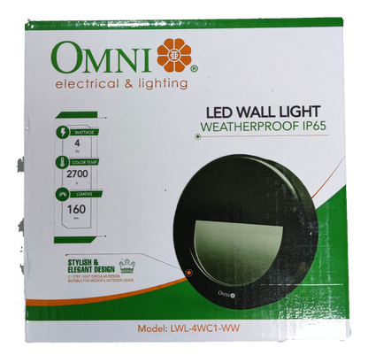 Omni warm white outdoor LED wall lamp 220V in a stylish round design with weatherproof features