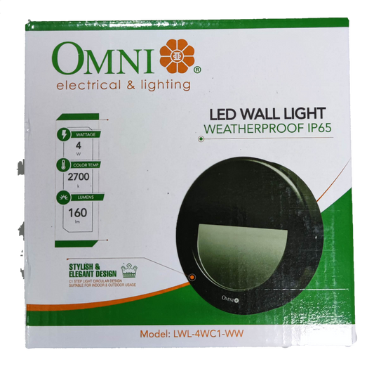 Omni warm white outdoor LED wall lamp 220V in a stylish round design with weatherproof features