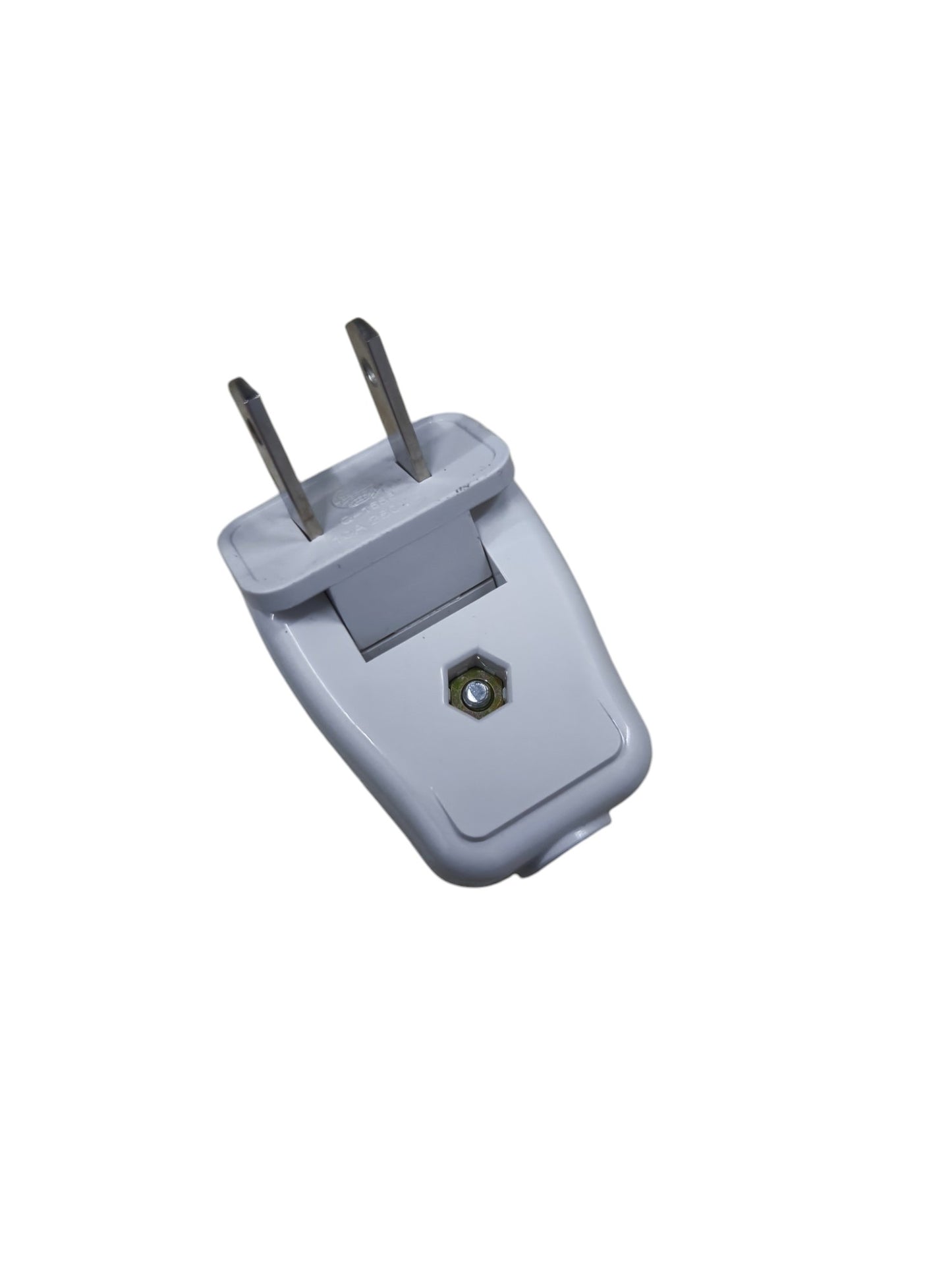 Omni WSP-003 swing plug white electrical power plug with two metal prongs and swivel design
