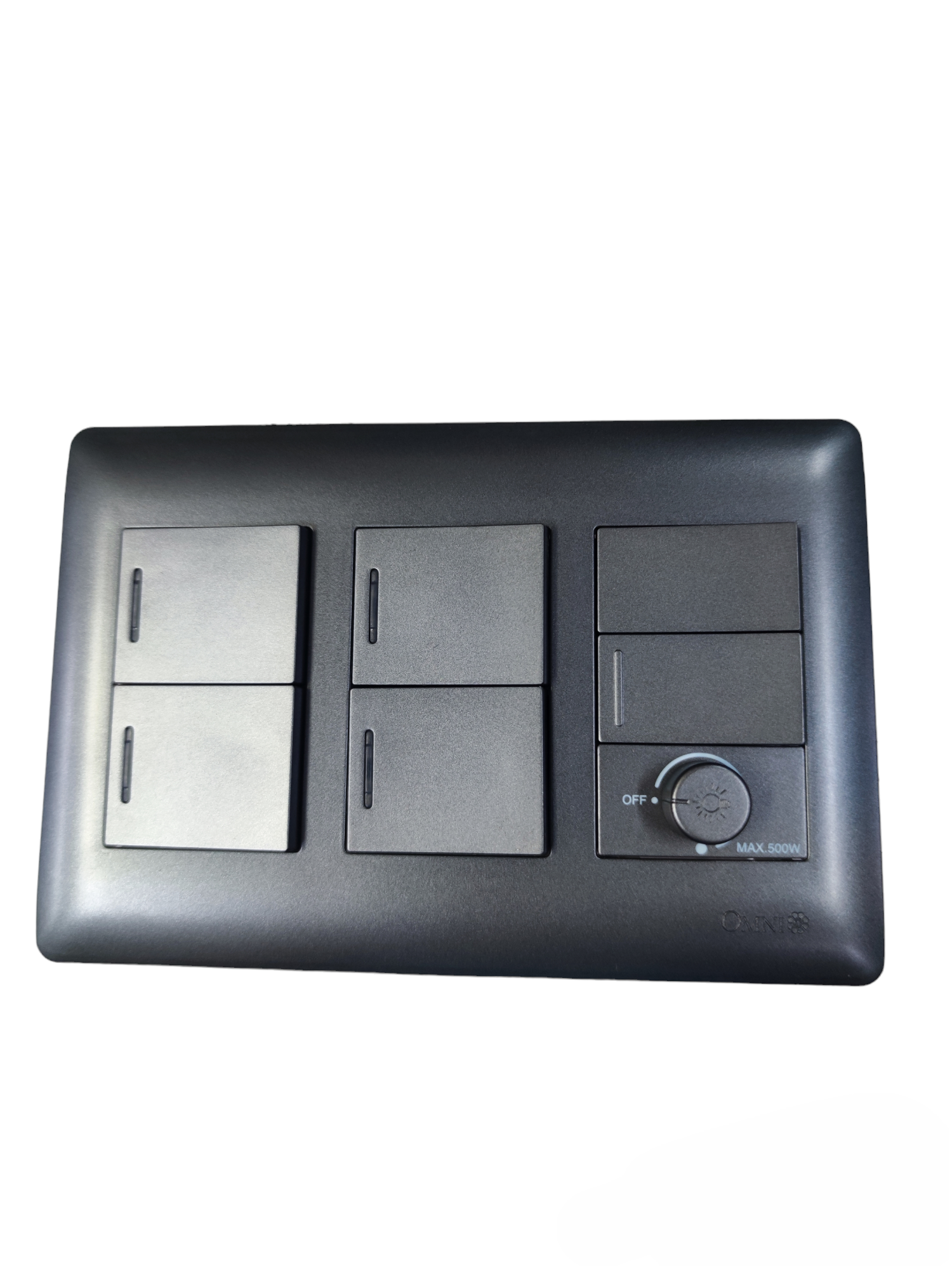 Omni 1 Way 1 Device with 500W Dimmer Switch black power point switch and plug panel