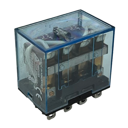Omron LY4J 220VAC relay 14 Pins with transparent casing for electrical applications.