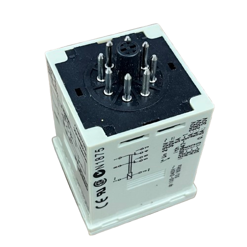 Omron multi range timer relay 8 pin cube with octal socket pins and printed wiring diagram for control panels