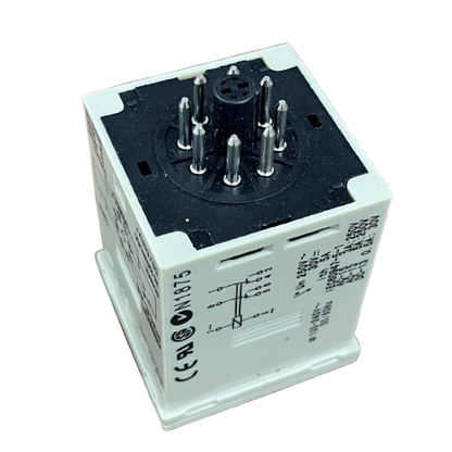 Omron multi range timer relay 8 pin cube with octal socket pins and printed wiring diagram for control panels