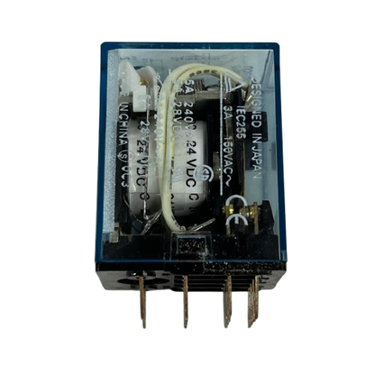 Omron MY4N-J Relay 24V DC 14 Pins electrical component with clear protective case and metal pins