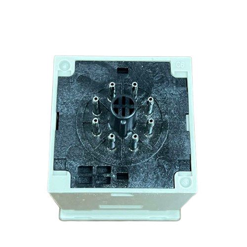 Omron timer relay 220V AC with multiple pin connectors for efficient timing control