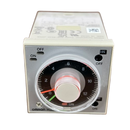 Omron timer relay 220V AC with adjustable time settings and power indicators for precise control
