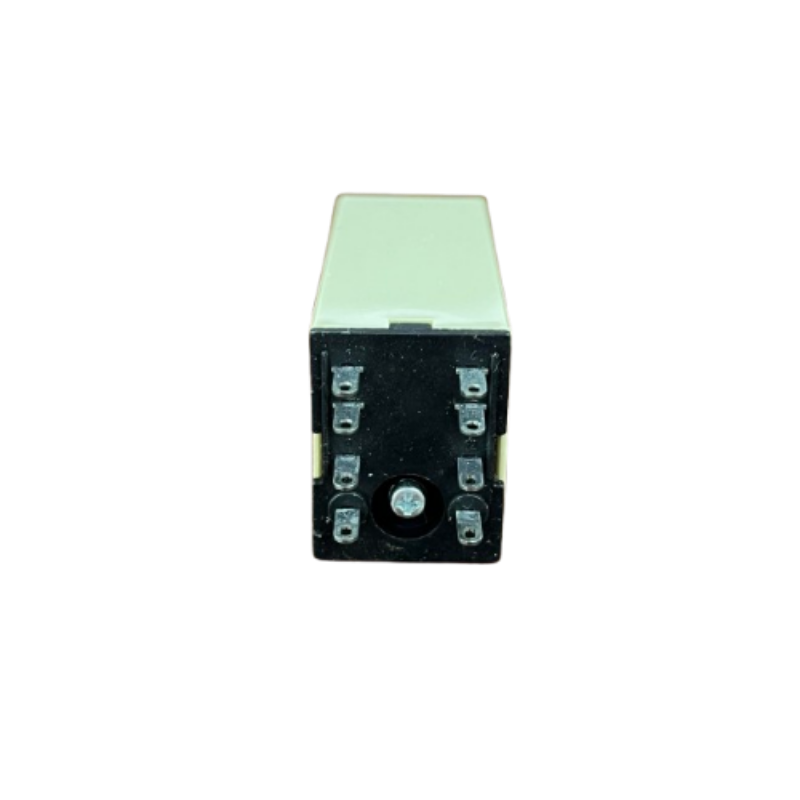 Omron Timer Relay 30 seconds 8 pins 110V beige rectangular relay timer with black 8 pin base and screw