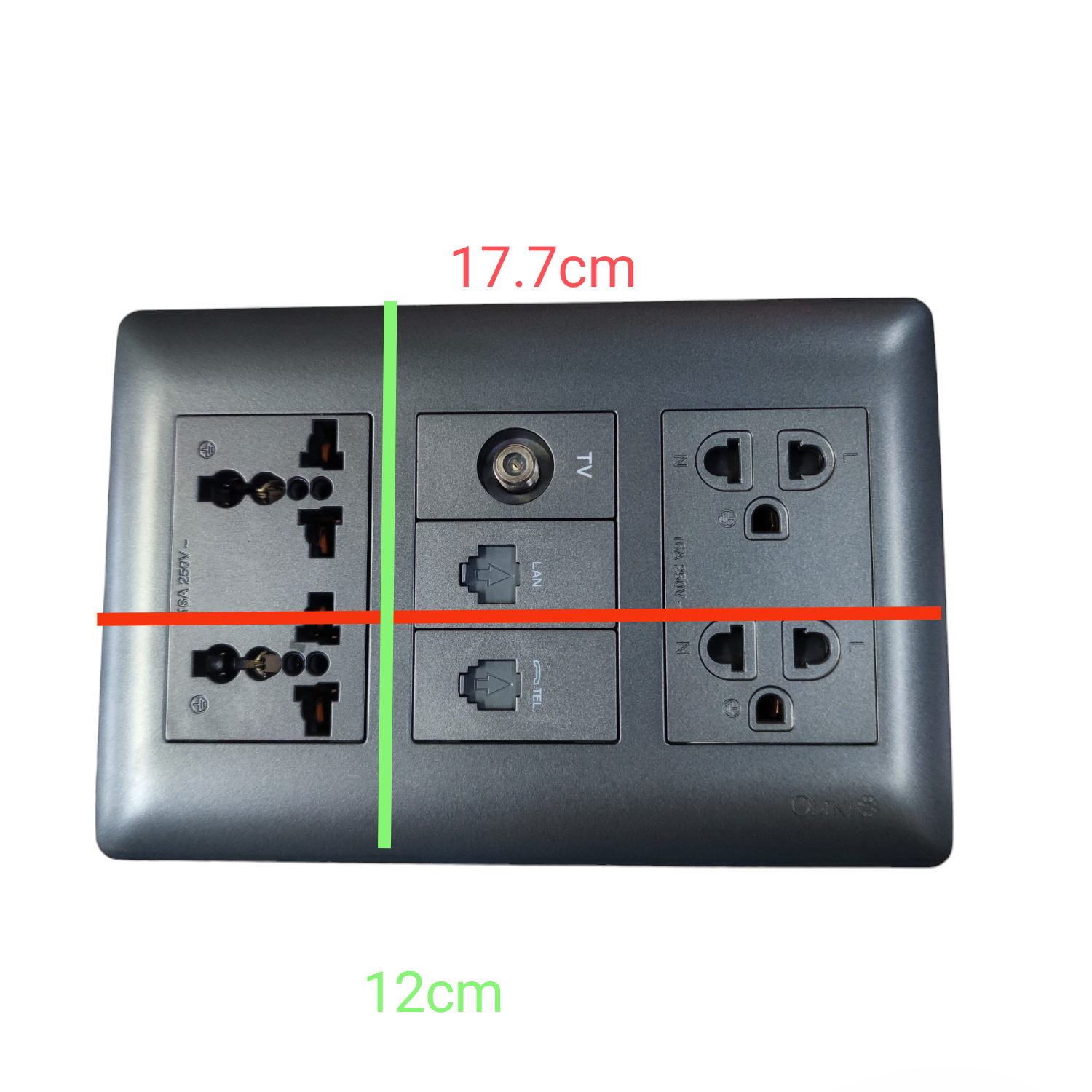 Omni combo lan telephone tv electrical outlet power points switches and plugs with multiple sockets