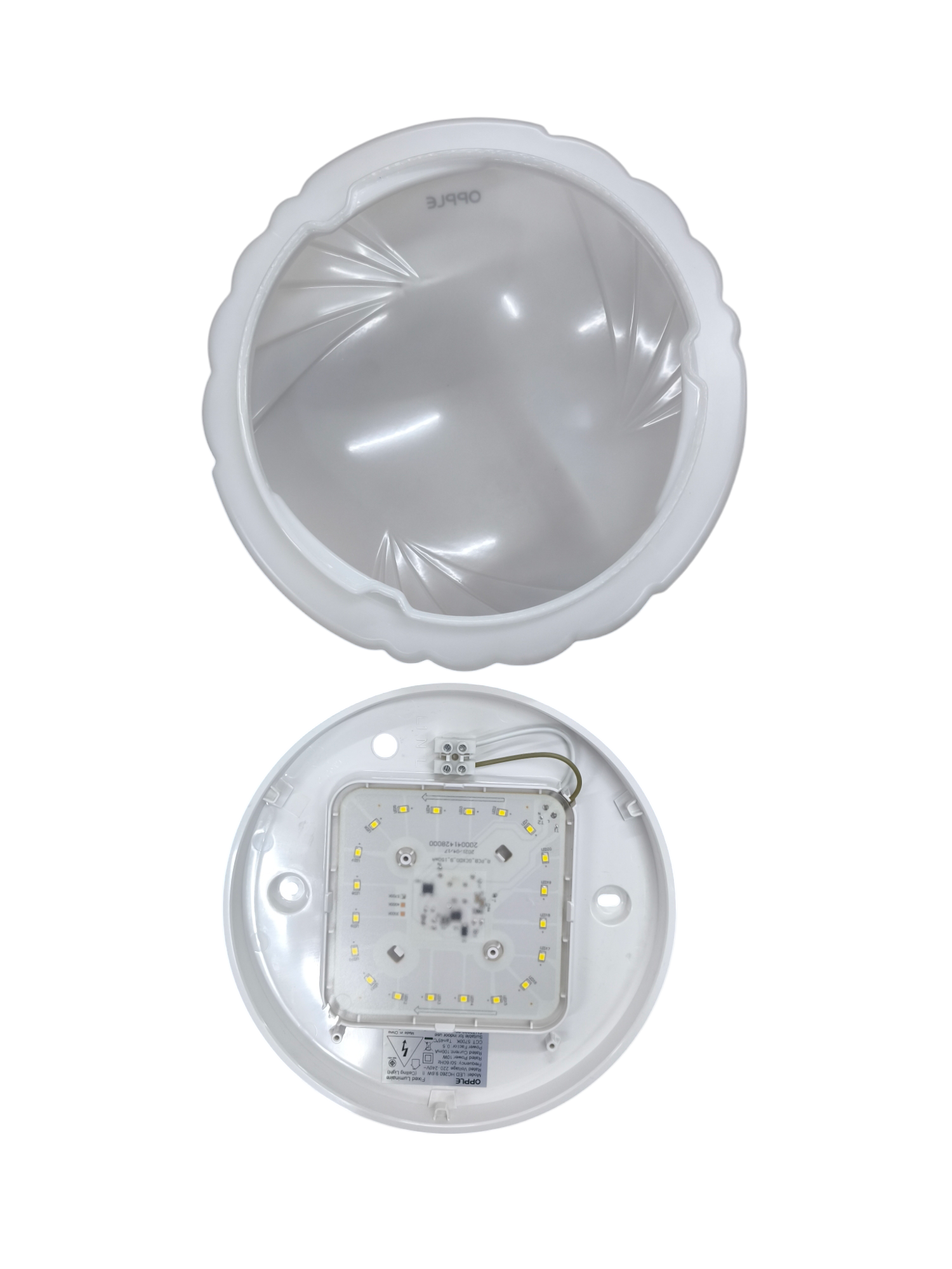 Opple 10W Ceiling Light 220V 6500K with white round design and LED panel visible inside