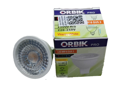 Orbik 7W warm white LED spotlight 3000K with compact design and energy-saving features