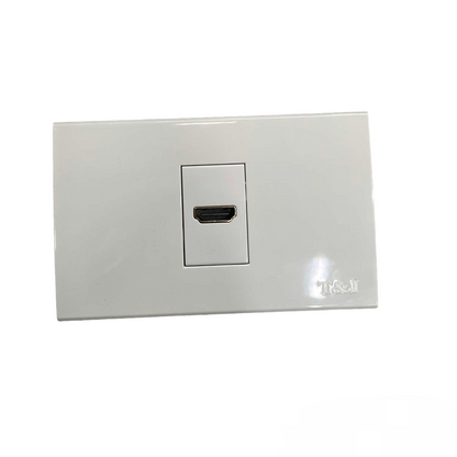 T&J HDMI Outlet with Plate Cover in white for seamless home entertainment connectivity