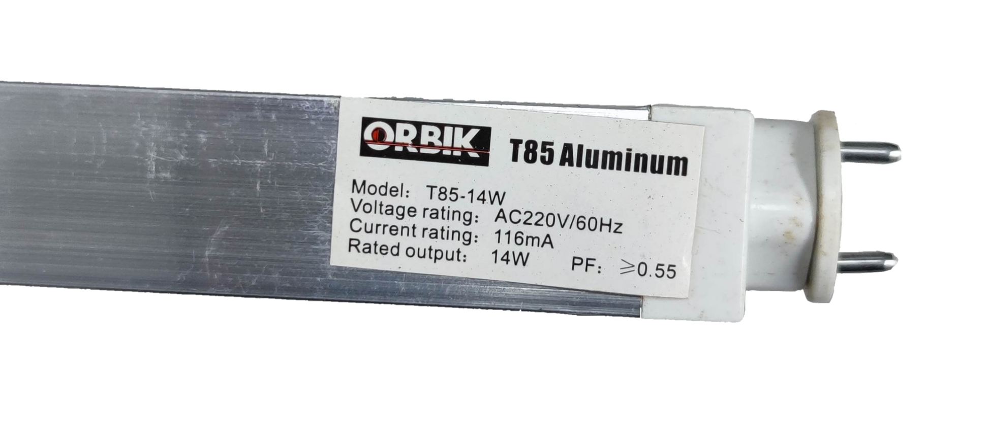 Orbik T8 to T5 adapter 14W with aluminum design, rated output for efficient lighting installations