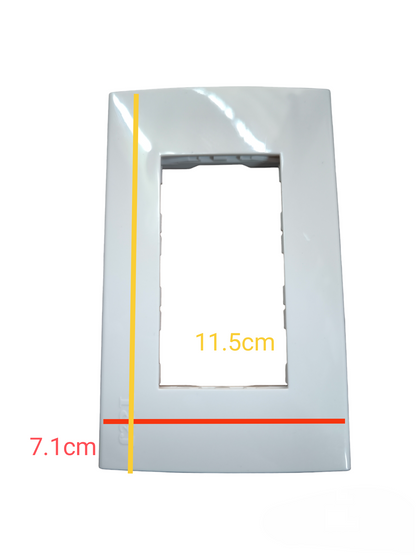 T&J wide series plate cover white with dimensions 11.5cm by 7.1cm for power points and switches