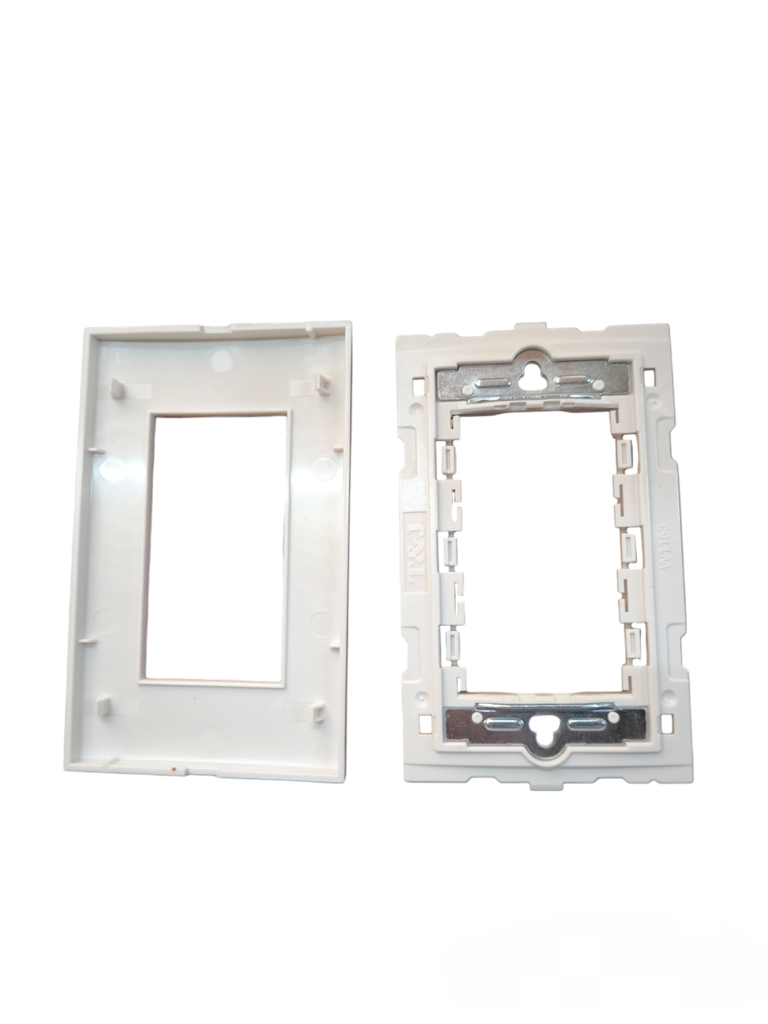 T&J wide series plate cover white for power points switches and plugs installation frame