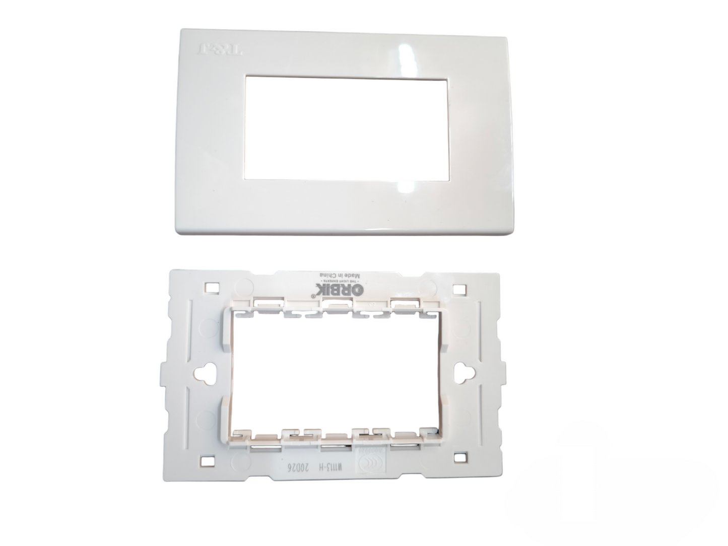 T&J wide series plate cover white for power points switches and plugs with glossy finish