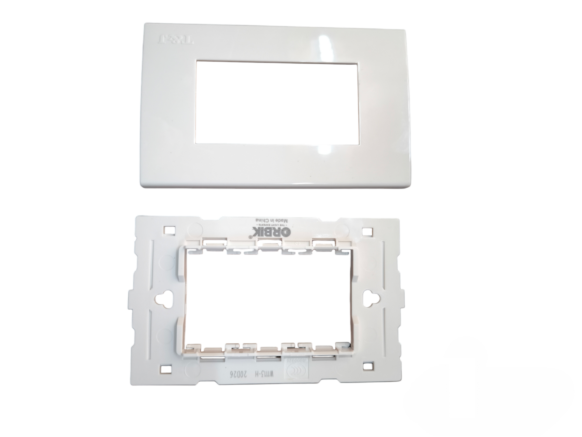 T&J wide series plate cover white for power points switches and plugs with glossy finish