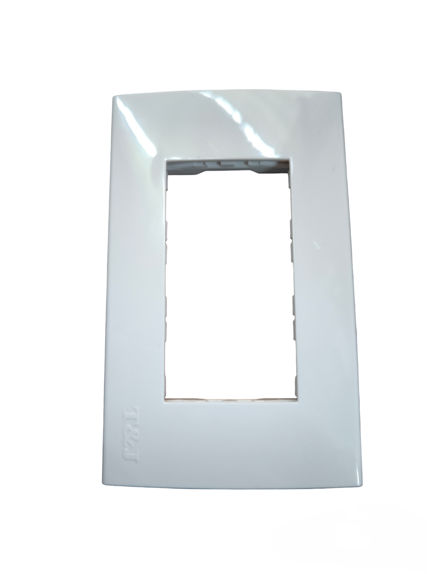 T&J wide series plate cover white for power points switches and plugs with smooth finish