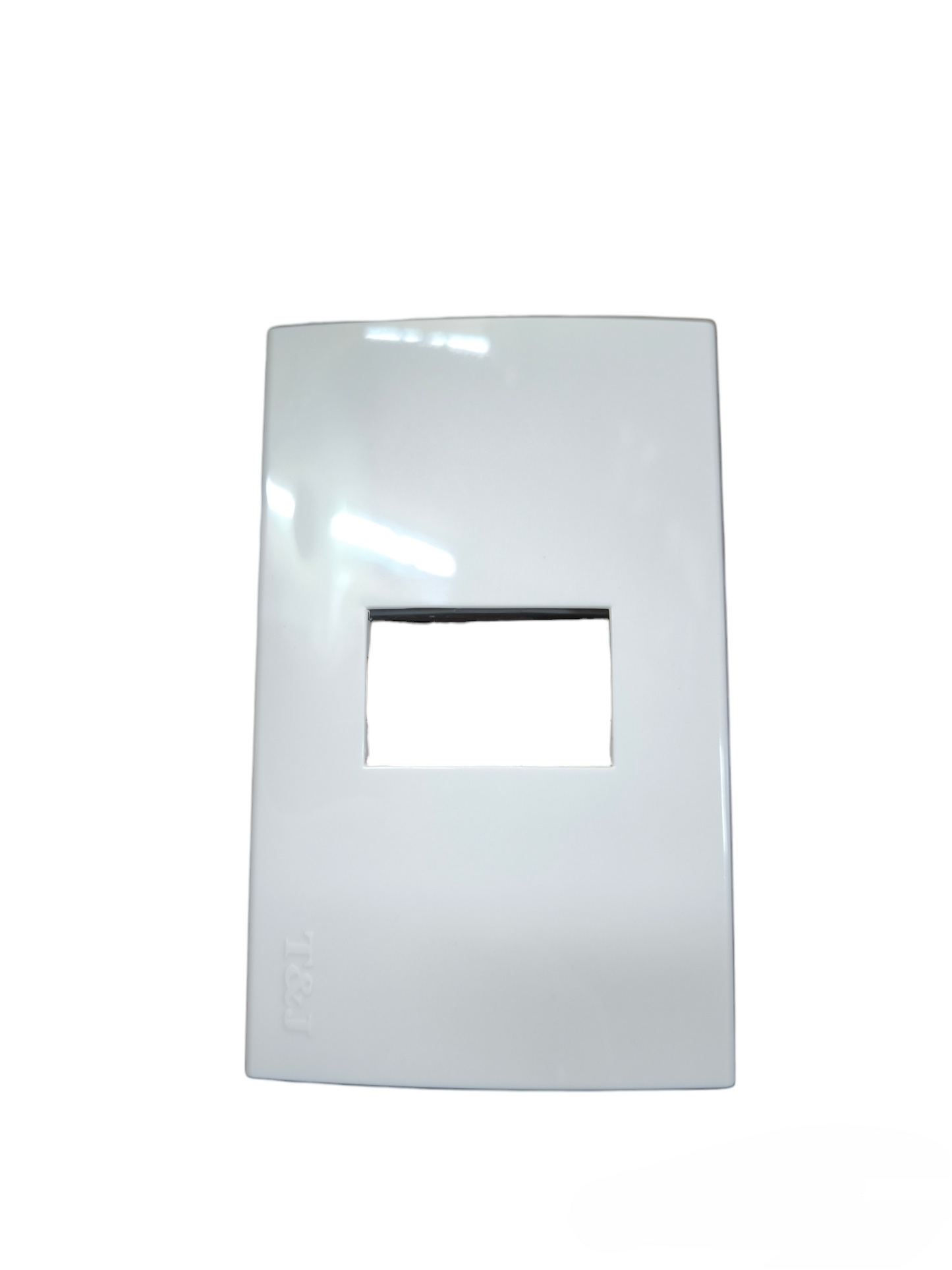T&J wide series plate cover white for power points switches and plugs with single rectangular opening
