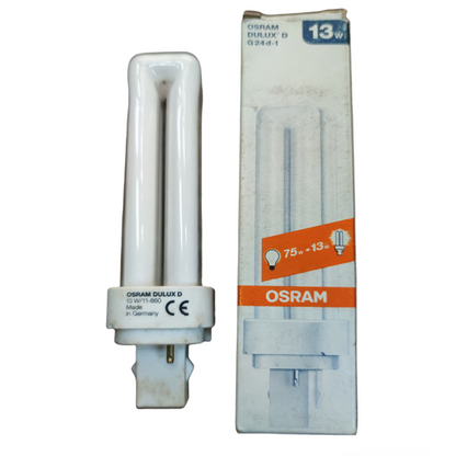 Osram 13W Pinlight Dulux D G24d-1 compact fluorescent bulb with packaging