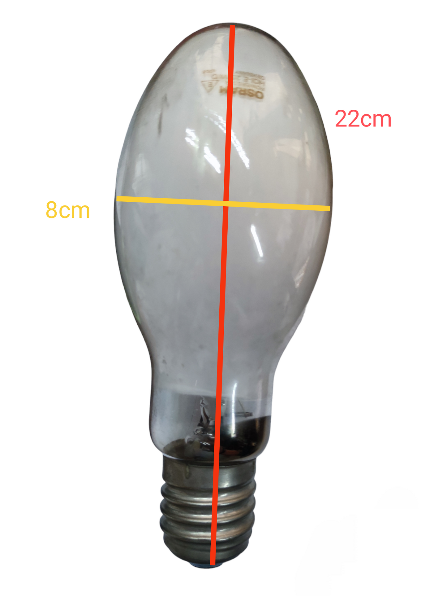 Osram 250W HQI-E Power Star Daylight 6500K LED bulb with clear elongated glass and screw base