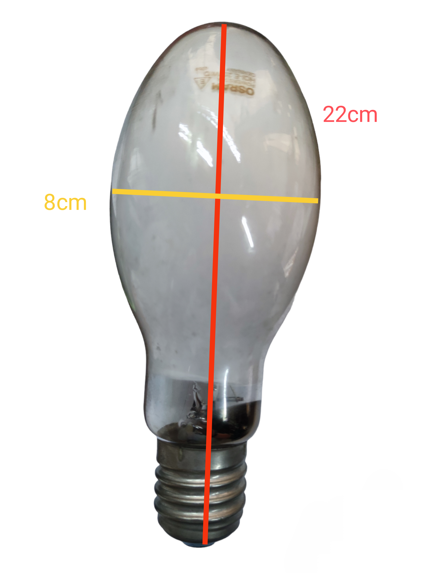 Osram 250W HQI-E Power Star Daylight 6500K LED bulb with clear elongated glass and screw base