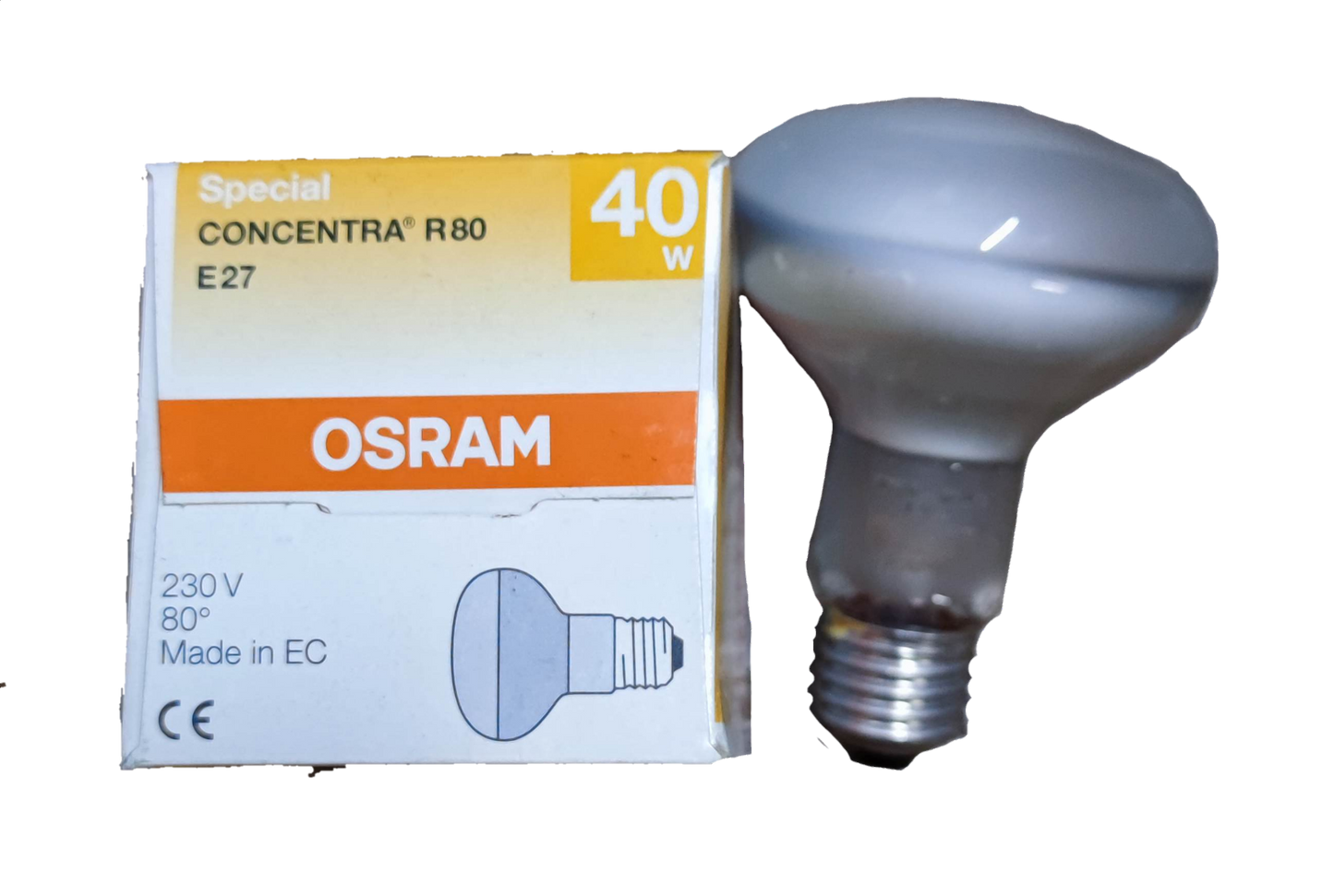 Electx Electrical Supply 40W Spot Light R80 E27 220V incandescent bulb with packaging box