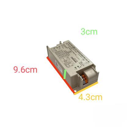 Osram Figher Pro LED power supply with compact dimensions of 9.6 by 4.3 by 3 centimeters