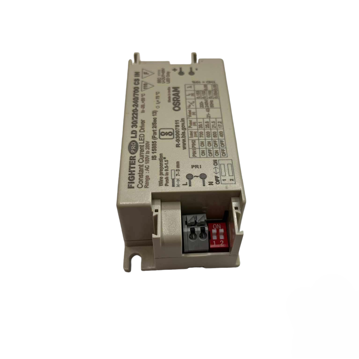 Osram Figher Pro LED power supply for lighting installation and accessories with detailed specifications