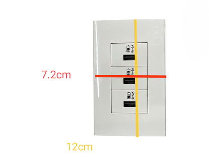 T&J Outlet 5V DC 2.4A USB-A with Plate Cover white wall mount USB charging outlet