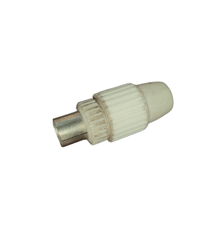 Local electrical PAL Plug Connector with white plastic body and metal tip for circuitry connections