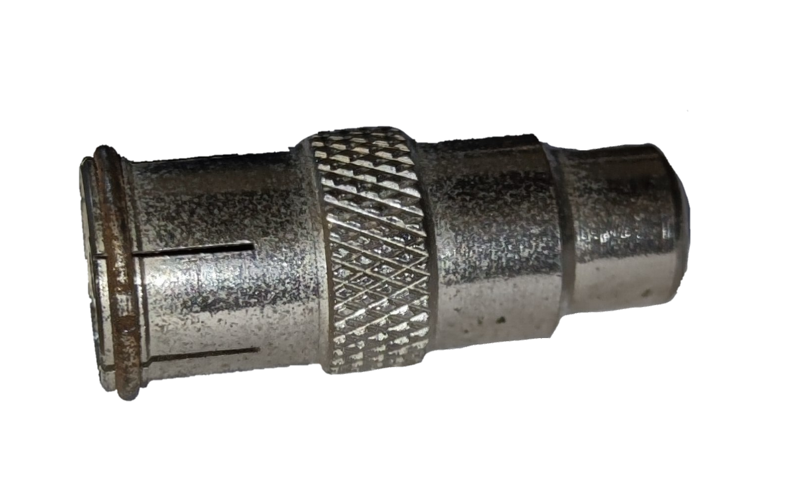 China made Pal Plug to RCA Jack Adaptor metal cable connector with knurled grip