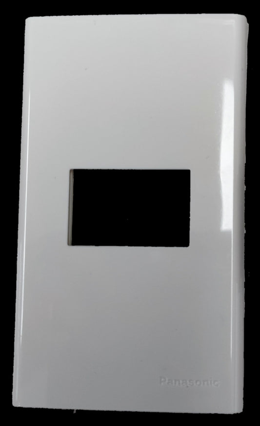 White Panasonic 1 gang plate with single rectangular opening for power switches or plugs