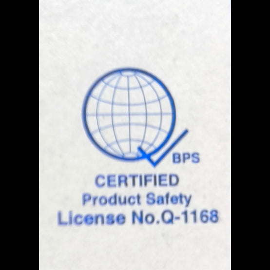 Panasonic 1 Way Switch Wide Series WEG5001K-5 packaging showing BPS certified product safety globe logo and license number Q-1168