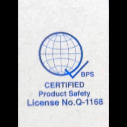 Panasonic 1 Way Switch Wide Series WEG5001K-5 packaging showing BPS certified product safety globe logo and license number Q-1168