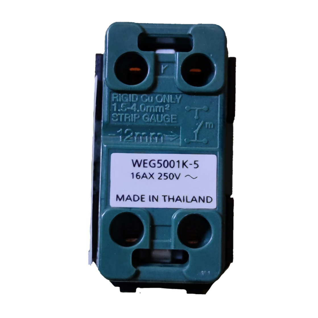 Panasonic 1 Way Switch Wide Series WEG5001K-5 green modular electrical insert 16AX 250V for wall plates